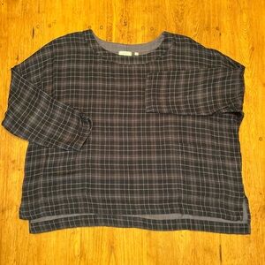 Fat Face Plaid Tartan Lightweight Boxy Top
